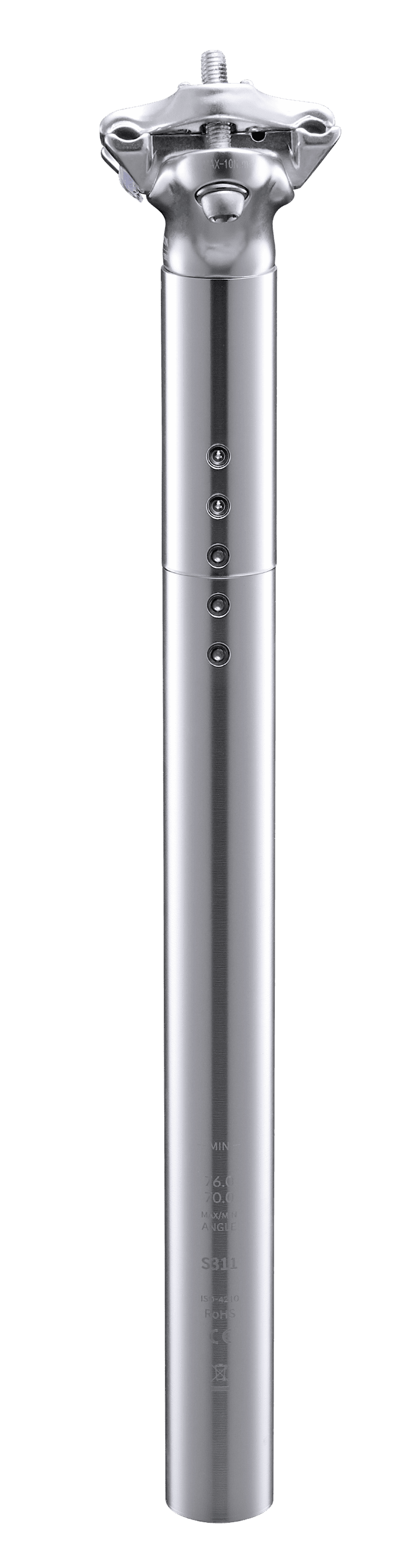Sadelstolpe 27,2Mm Inbyggd belysning USB Silver